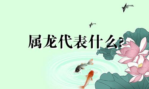 属龙代表什么?