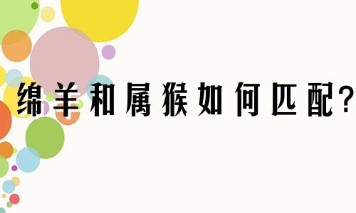 绵羊和属猴如何匹配?