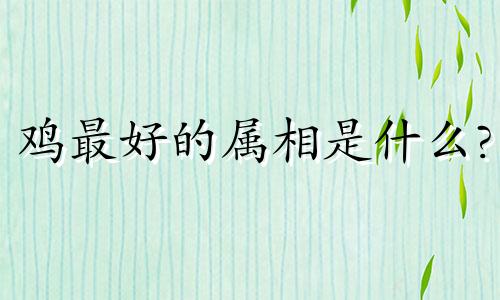 鸡最好的属相是什么?