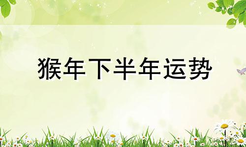 猴年下半年运势