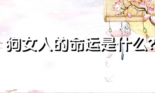 狗女人的命运是什么?