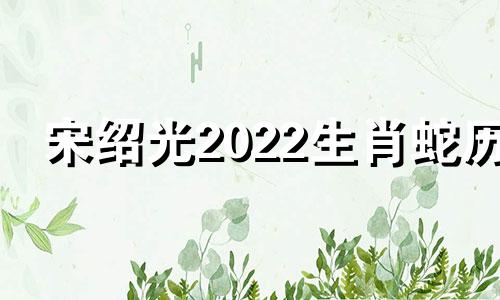 宋绍光2022生肖蛇历