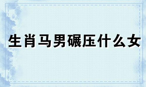 生肖马男碾压什么女
