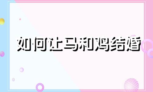 如何让马和鸡结婚