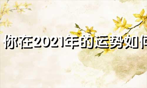 你在2021年的运势如何?
