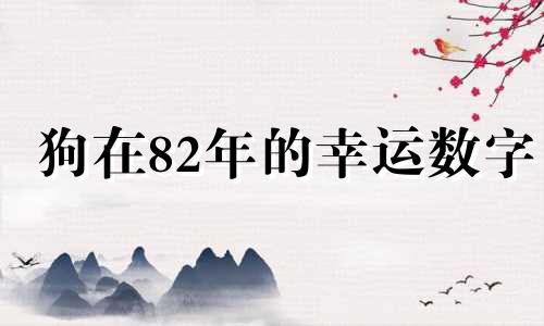 狗在82年的幸运数字