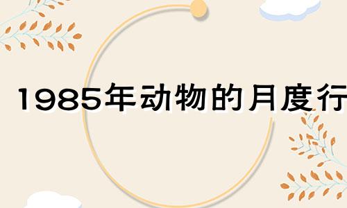 1985年动物的月度行程