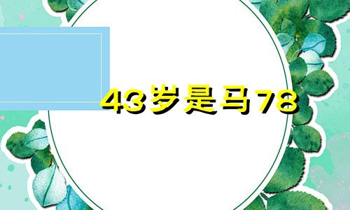 43岁是马78 78岁是马43岁是什么大劫案