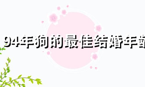 94年狗的最佳结婚年龄