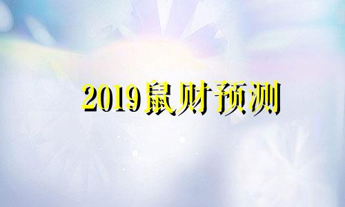 2019鼠财预测