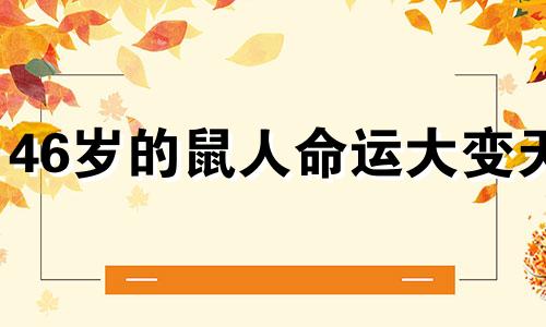 46岁的鼠人命运大变天