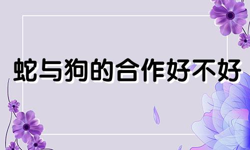 蛇与狗的合作好不好