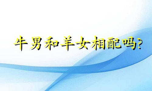 牛男和羊女相配吗?