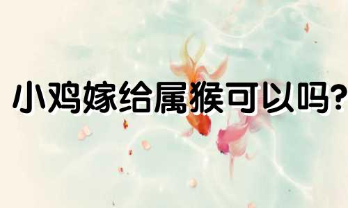 小鸡嫁给属猴可以吗?