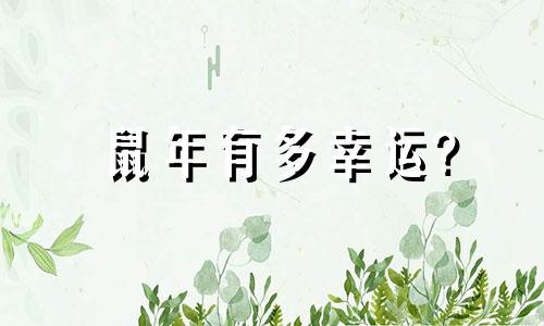鼠年有多幸运?
