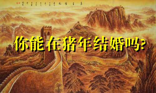 你能在猪年结婚吗?
