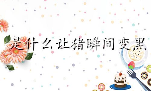 是什么让猪瞬间变黑