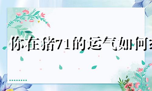 你在猪71的运气如何?