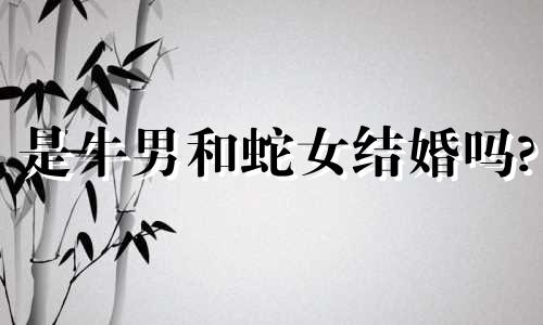 是牛男和蛇女结婚吗?