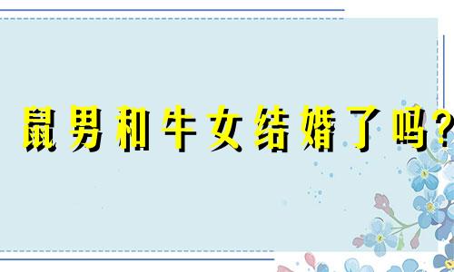 鼠男和牛女结婚了吗?
