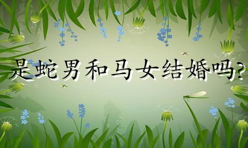 是蛇男和马女结婚吗?