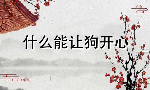 什么能让狗开心