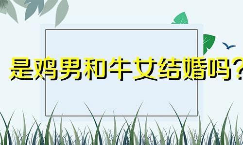 是鸡男和牛女结婚吗?