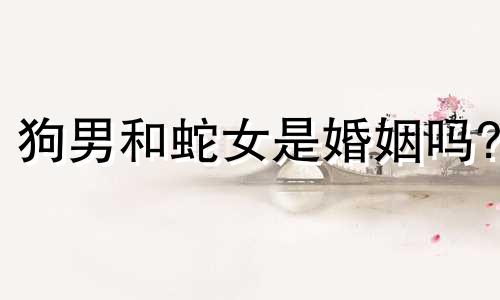 狗男和蛇女是婚姻吗?