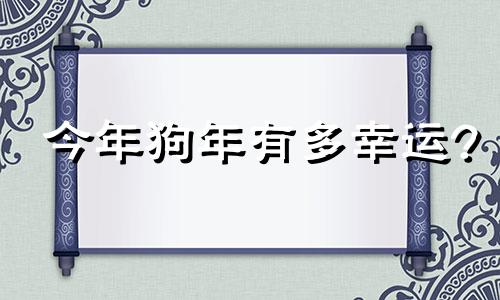 今年狗年有多幸运?