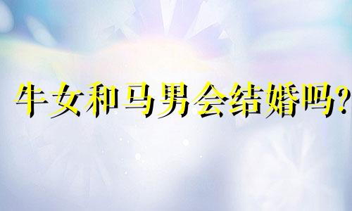 牛女和马男会结婚吗?
