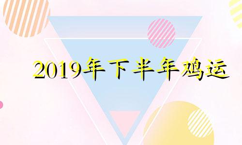 2019年下半年鸡运