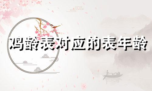 鸡龄表对应的表年龄