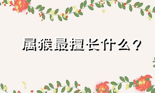 属猴最擅长什么?