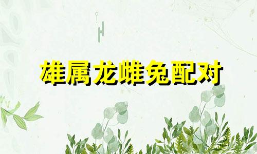 雄属龙雌兔配对