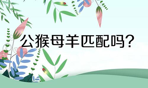 公猴母羊匹配吗?