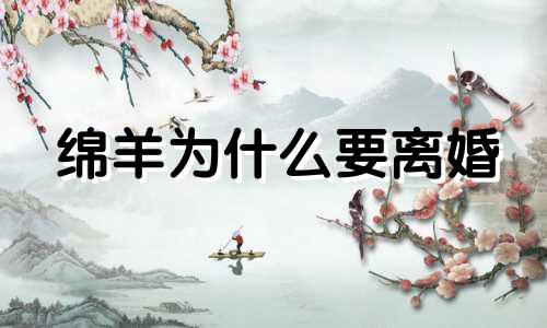 绵羊为什么要离婚