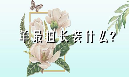 羊最擅长装什么?
