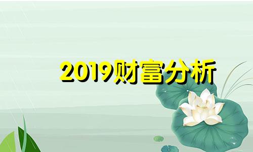 2019财富分析