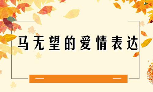 马无望的爱情表达