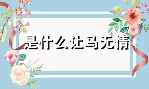 是什么让马无情