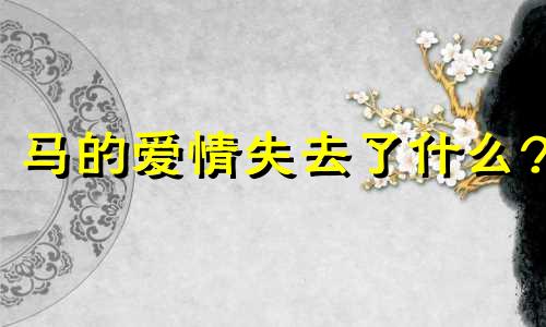 马的爱情失去了什么?
