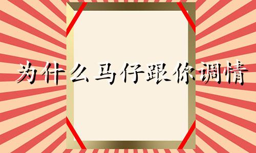 为什么马仔跟你调情