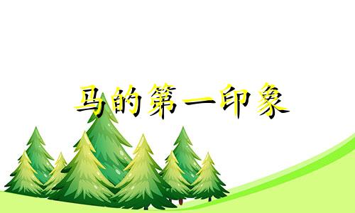 马的第一印象