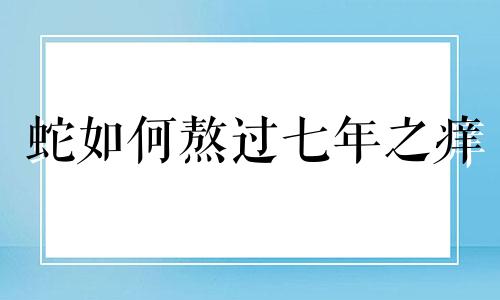 蛇如何熬过七年之痒