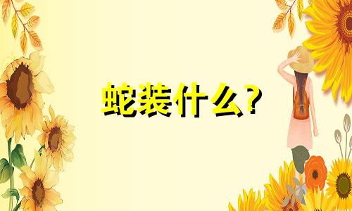 蛇装什么?