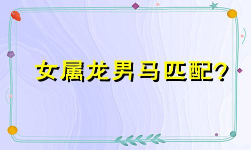 女属龙男马匹配?