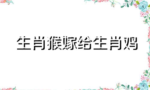 生肖猴嫁给生肖鸡