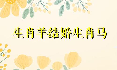 生肖羊结婚生肖马