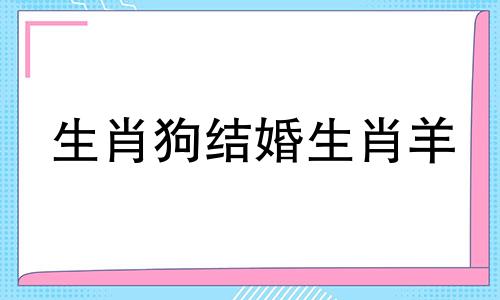 生肖狗结婚生肖羊