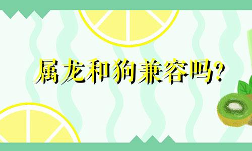 属龙和狗兼容吗?